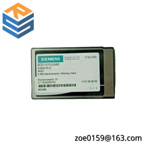 Siemens 6DD1610-0AK0 Flash Memory Module: Advanced Technology for Industrial Control Solutions