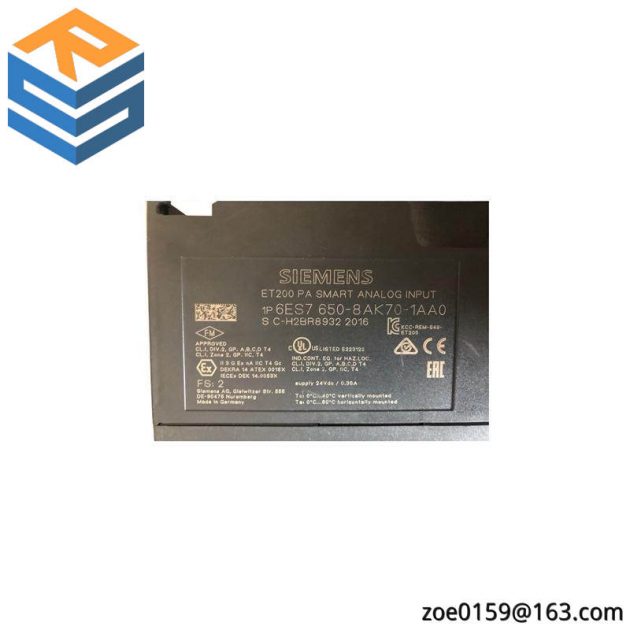 SIEMENS 6ES7650-8AK70-1AA0 Analog Input Module: Industrial Precision in Control Solutions