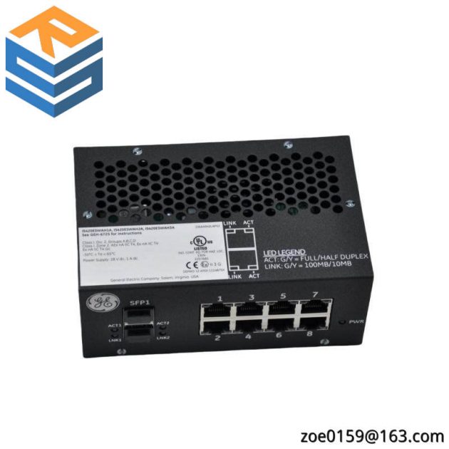General Electric IS420ESWAH3A: Mark VIe IONet Switch - Industrial Ethernet Networking